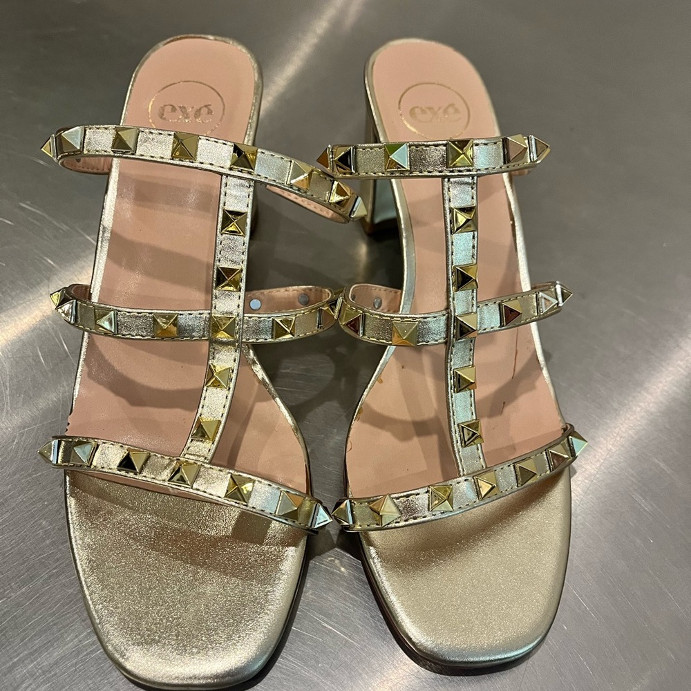 EXE Gold Studded leather Women's Sandals size 39
